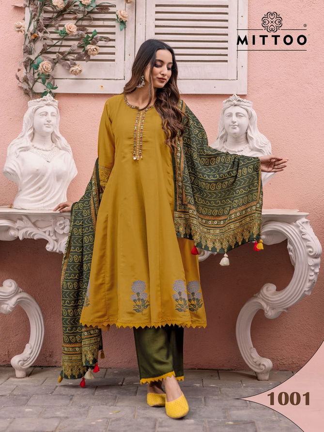 Baarati By Mittoo Vichitra Printed Kurti With Bottom Dupatta Wholesale Price